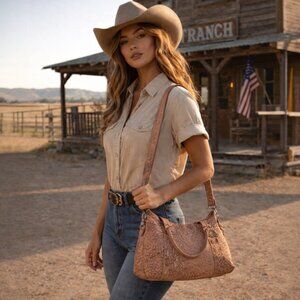 Liebeskind Berlin Distressed Leather Shoulder Bag | Textured Rosewood Satchel